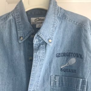 Denim shirt Georgetown Squash embroidered